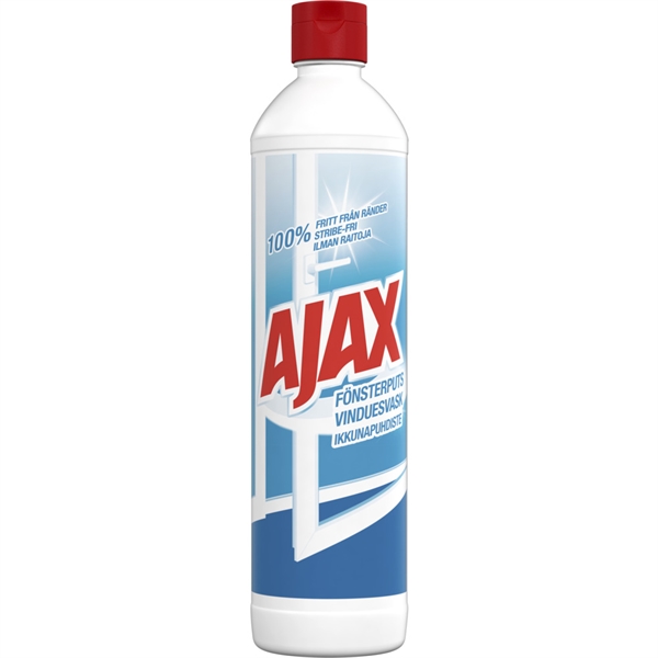 Glasrens, Ajax, 500 ml, refill, uden farve og parfume