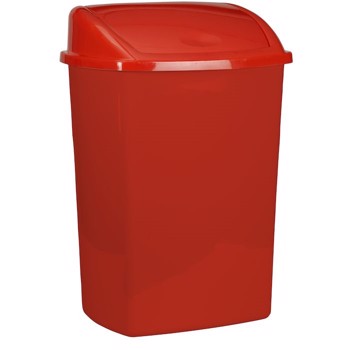 Affaldsspand, 23,5x30x40,5cm, 15 l, rød, plast, med sving låg