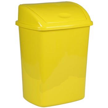 Affaldsspand, 23,5x30x40,5cm, 15 l, gul, plast, med sving låg