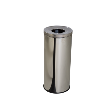 Affaldsbeholder m/låg, sølv Rustfri stål, 45L