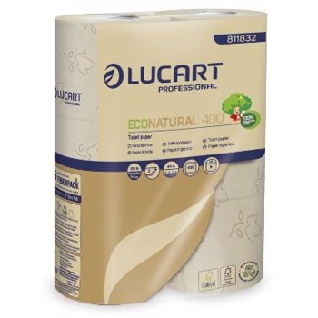 Lucart Toiletpapir EcoNatural 2-lag 44 m Genbrugsfiber 30rl