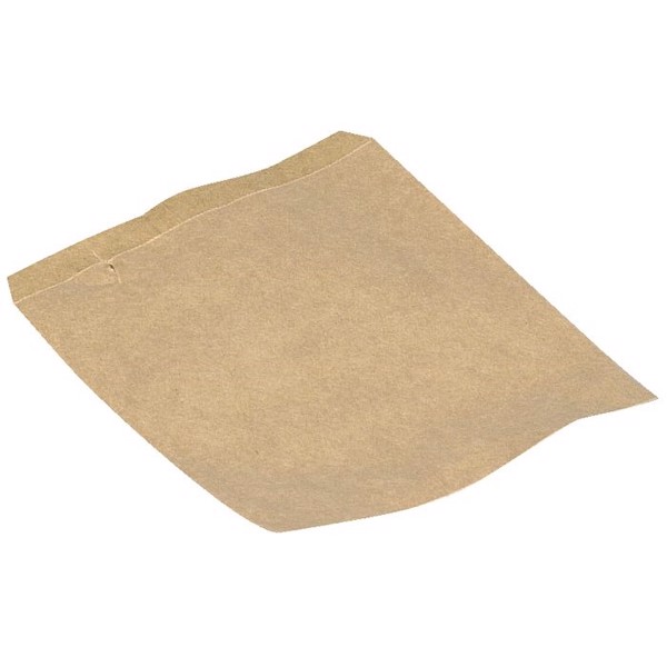 Frugtpose, 17,5x14cm, 50 g/m2, brun, papir, på snor 1000stk