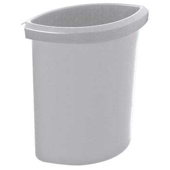 Indsats til affaldsspand 6 l, grå, oval B:25cm H:31,5cm
