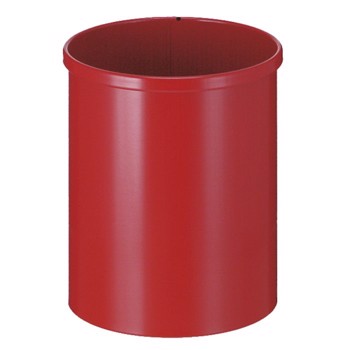 Papirkurv, 15 l, Rød metal H:30,5cm x ø25,5cm
