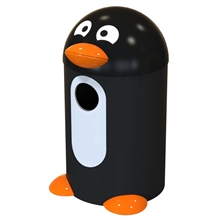 Udendørs affaldsspand, sort, MDPE, 55 l, Pingvin