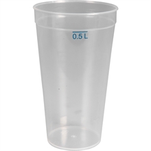 Flergangsdrikkeglas, Gastro, 15cm, Ø8,7cm, 50 cl, 60 cl, klar, PP 96stk/kolli