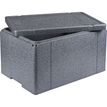 Termokasse, 60x40x32cm, grå, EPS, 1-rums, standard, 1/1 GN