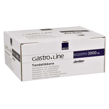 Tandstikker Gastro-Line, 6,5cm natur, enkeltpakket 3000stk