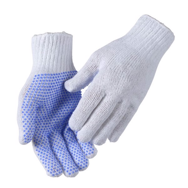 Handsker strik hvide med dubber, Str. XL, (10) 12 par