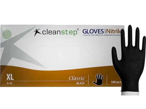 Nitrilhandsker, Cleanstep uden pudder Sort, Xlarge 600 pakker/ pallekøb