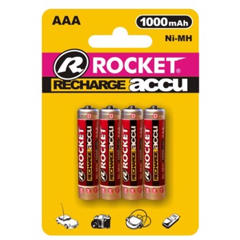 Batteri, Rocket, genopladeligt, AAA, 1,2V  4 stk