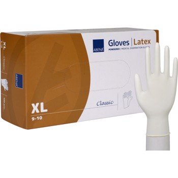 Latexhandsker X-Large med pudder, 100 stk