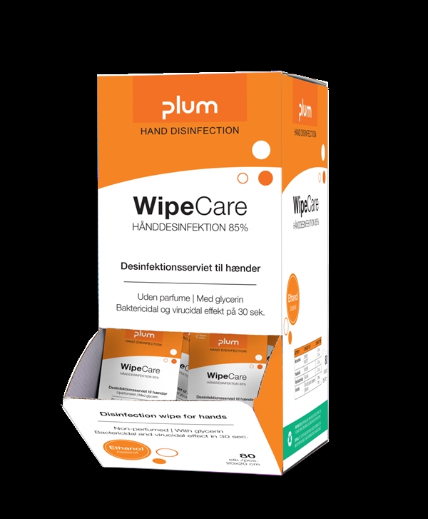 Plum Hånddesinfektion 85% wipes 80stk/pak