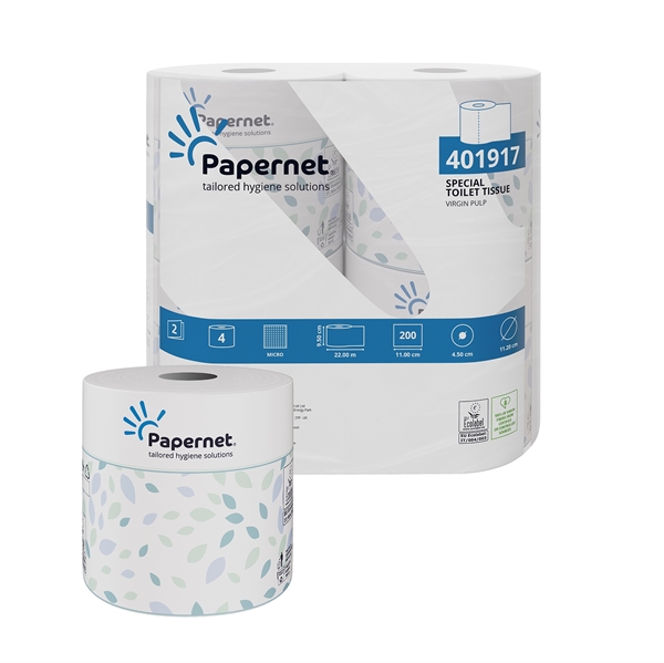 Papernet Toiletpapir 2 lags, Nyfiber Hvid, 2m, 48 stk/kolli