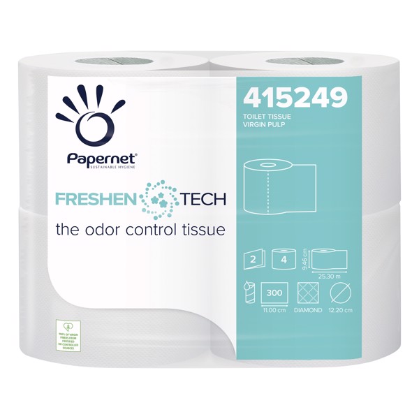Papernet toilet papir Freshen Tech hvid, 2lags 28 ruller/kolli
