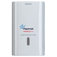 Interfold Toilet papir dispenser, Antibakteriel hvid