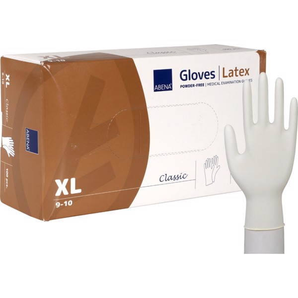 Latexhandsker X-Large uden pudder, 100 stk/pak - 100 pakker