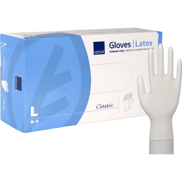 Latex handsker Large uden pudder, 100 stk/pak - 100 pakker