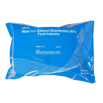 WipeClean Ethanol Disinfection 80% Food Industry 40 stk/pak