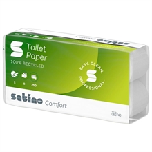 Satino Toiletpapir 2 lags 64 rl, 27,5 meter EU eco HVID