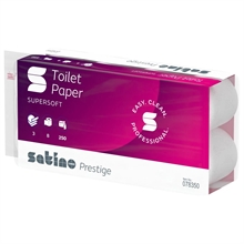 Satino Toiletpapir 3 lags 72 rl, 27,5 meter EU eco HVID +