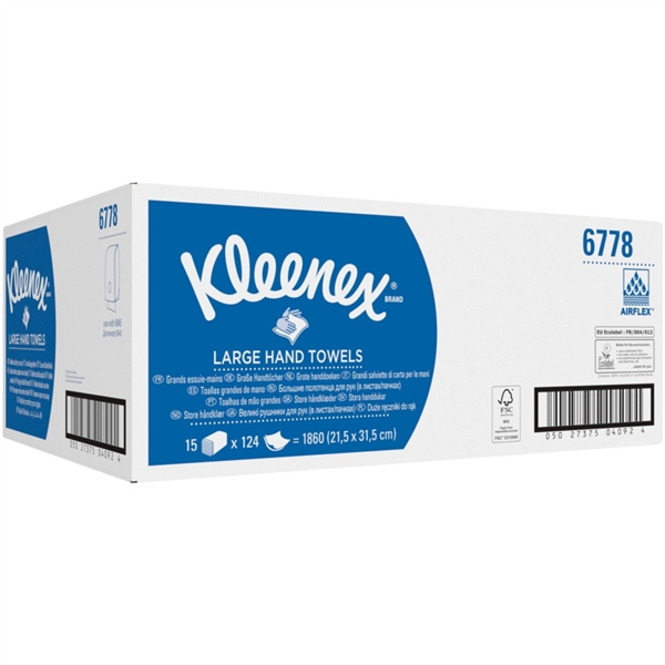Papirhåndklædeark Kleenex Ultra L 1860 ark/kolli
