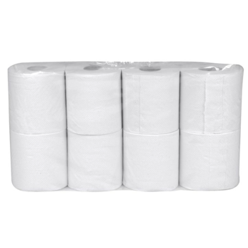 Toiletpapir, neutral, 2-lags, 34,7m x 9,8cm, Ø10,5cm, hvid 8 rl/pak