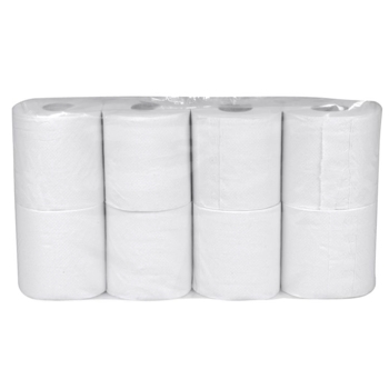 Toiletpapir, neutral, 2-lags, 34,7m x 9,8cm, Ø10,5cm, hvid 8 rl/pak, 64 ruller/kolli