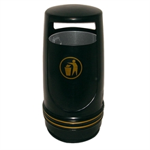 Udendørs affaldsspand, Merlin, sort, PP, 90 l,