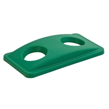 Plast låg, Rubbermaid, med 2 huller grøn