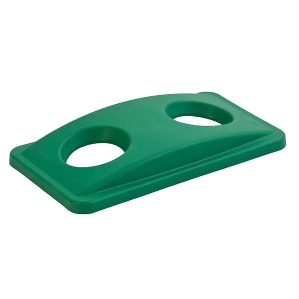 Plast låg, Rubbermaid, med 2 huller grøn