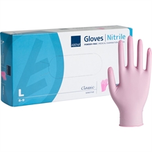 Nitrilhandsker Classic Sensitive, L, pink, 100stk/pak