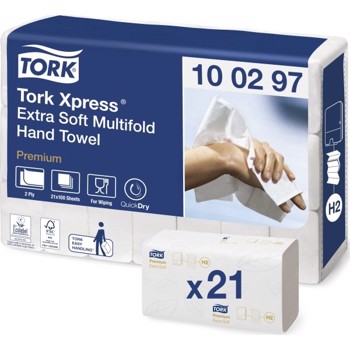 Tork Premium Extra soft, 4-fold H2 Xpress, 2100 stk