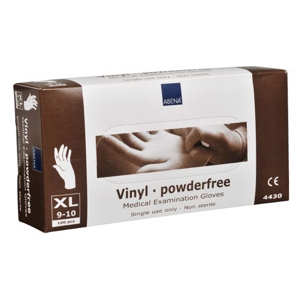 Vinylhandsker, uden pudder XLarge, 100 stk/pak - 100 pakker
