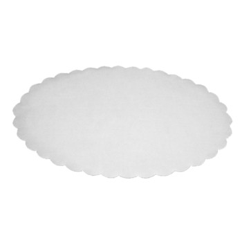 Fad papir oval præget hvid  19 x 29 cm 500 stk